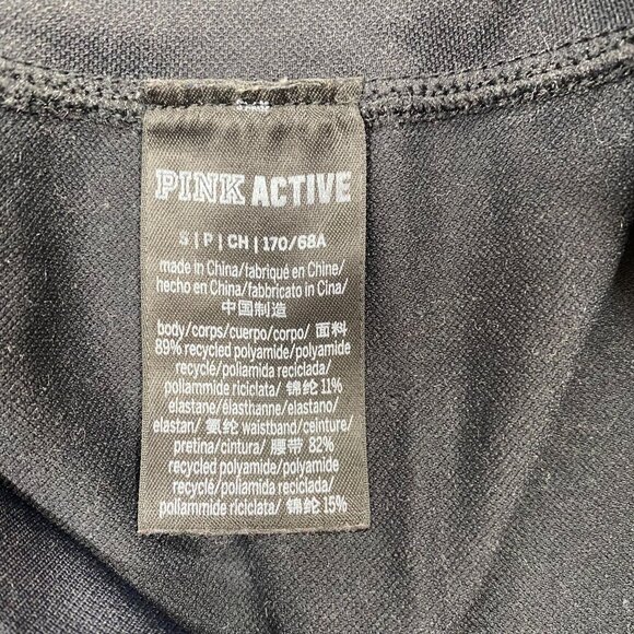 Pink Active Seamless Compression Leggings Performance Ribbing Black Womens SZ S/ - Picture 5 of 11